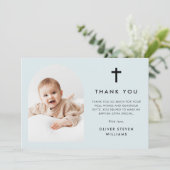 Carte De Remerciements Élégant Arc Photo Baptême (Debout devant)