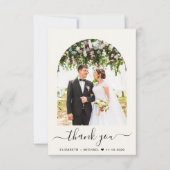 Carte De Remerciements Elegant Arch Photo Mariage (Devant)