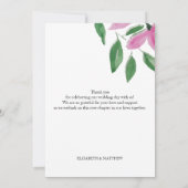 Carte De Remerciements Élégant Art Fleur sauvage d'aquarelle romantique (Dos)