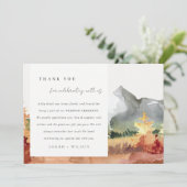 Carte De Remerciements Elégant automne rouille Orange Mountain Trees Mari (Debout devant)