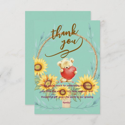 Carte De Remerciements Elegant Baby personalized Flat Thank You Card (Devant / Derrière)