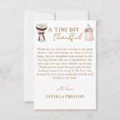 Carte De Remerciements Elégant Baby shower à expresso Martini & Bouteille (Devant)