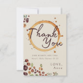 Carte De Remerciements Elégant Baby shower À Thème Café (Devant)