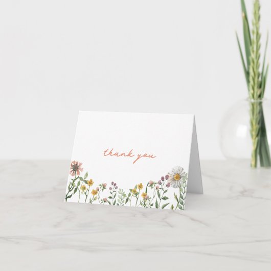 Carte De Remerciements Elégant Baby shower aquarelle (Devant)