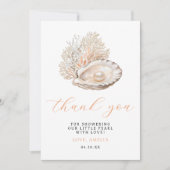 Carte De Remerciements Elégant Baby shower de perle d'aquarelle (Devant)