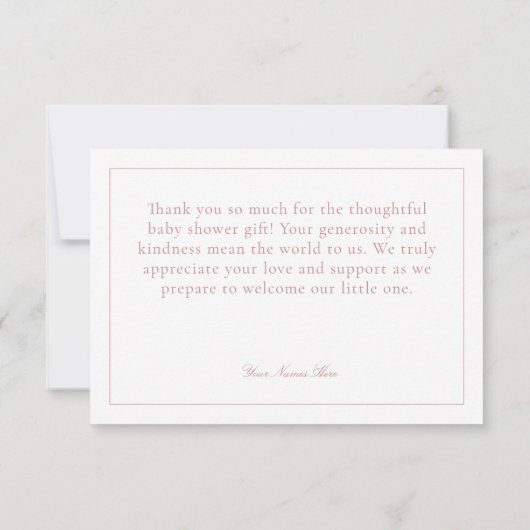 Carte De Remerciements Elégant Baby shower d'oiseaux naturels de Chinoise (Dos)