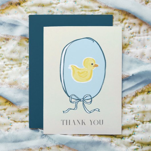 Carte De Remerciements Élégant Baby shower en caoutchouc Ducky plié