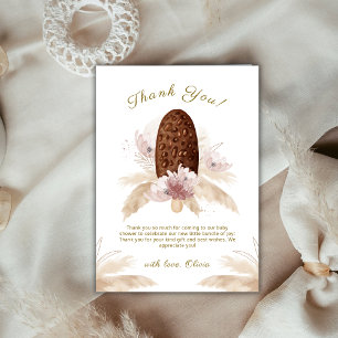 Carte De Remerciements Elégant Baby shower floral Boho glace crème Pop