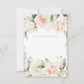 Carte De Remerciements Élégant Baby shower floral rose (Dos)