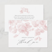 Carte De Remerciements Élégant Baby shower Floral Script rose (Devant / Derrière)