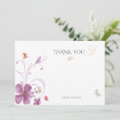 Carte De Remerciements Élégant Baho Il Me Donne Des Papillons (Debout devant)