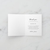 Carte De Remerciements Élégant Baptême de Bow Blanc (Intérieur)