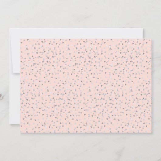 Carte De Remerciements Élégant Baptême rose Coeurs d'argent Photo (Dos)