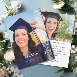 Carte De Remerciements Élégant Baroque Victorien Dentelle Photo