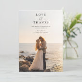 Carte De Remerciements Elegant Beach Destination Mariage 2 Photo (Debout devant)