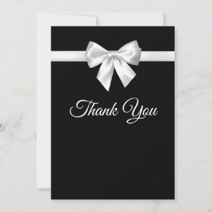 Carte De Remerciements Elégant Beau Noir Blanc Joli Mariage
