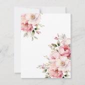 Carte De Remerciements Élégant Bébé rose En Fleur Baby shower Fille (Dos)