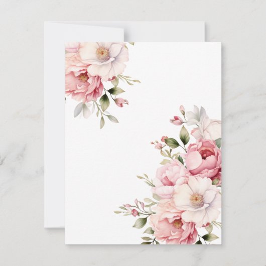 Carte De Remerciements Élégant Bébé rose En Fleur Baby shower Fille (Dos)