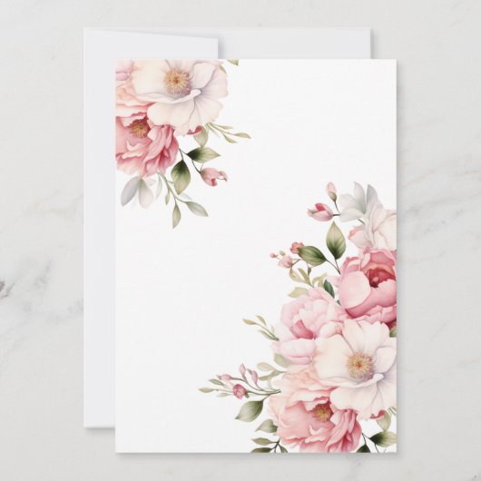 Carte De Remerciements Élégant Bébé rose En Fleur Baby shower Fille (Dos)