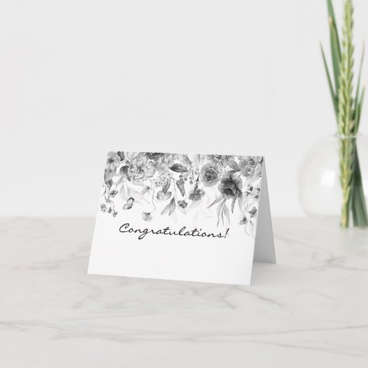 Carte De Remerciements Elegant Black and White Congratulations Card (Devant)