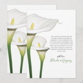 Carte De Remerciements Elégant blanc Calla Lilies Mariage (Devant / Derrière)