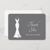 Carte De Remerciements Elégant blanc sur gris - Élégant simple nuptiale (Devant / Derrière)