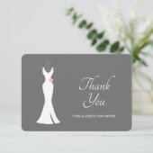 Carte De Remerciements Elégant blanc sur gris - Élégant simple nuptiale (Debout devant)