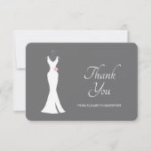 Carte De Remerciements Elégant blanc sur gris - Élégant simple nuptiale (Devant)
