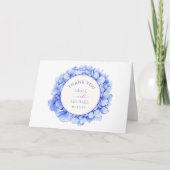 Carte De Remerciements Elégant bleu aquarelle Hydrangea Mariage personnal (Devant)