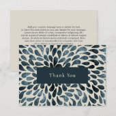 Carte De Remerciements Elégant bleu marine Abstrait moderne (Devant / Derrière)