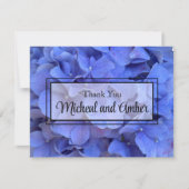 Carte De Remerciements Elégant bleu perwinkle hydrangée florale (Devant)