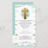 Carte De Remerciements Elégant bleu vert Confirmation Signet Faveur (Devant / Derrière)