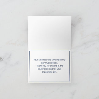 Carte De Remerciements Elegant Blue Floral Thank You Card