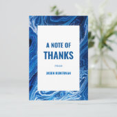 Carte De Remerciements Elégant Blue Ocean Waves Bar Mitzvah (Debout devant)