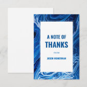 Carte De Remerciements Elégant Blue Ocean Waves Bar Mitzvah (Devant / Derrière)