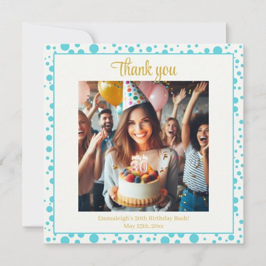 Carte De Remerciements Elégant Blueberry Brunch 30e anniversaire Fête (Devant)