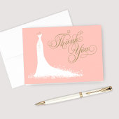 Carte De Remerciements Elégant Blush et Gold Mariage Fête des mariées de 