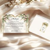 Carte De Remerciements Élégant Blush Floral Heart Arch Mariage