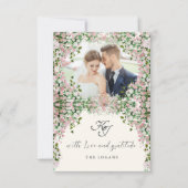 Carte De Remerciements Elegant Blush Garden Photo (Devant)