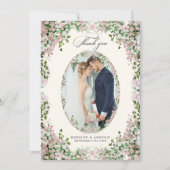 Carte De Remerciements Elegant Blush Garden Photo (Devant)