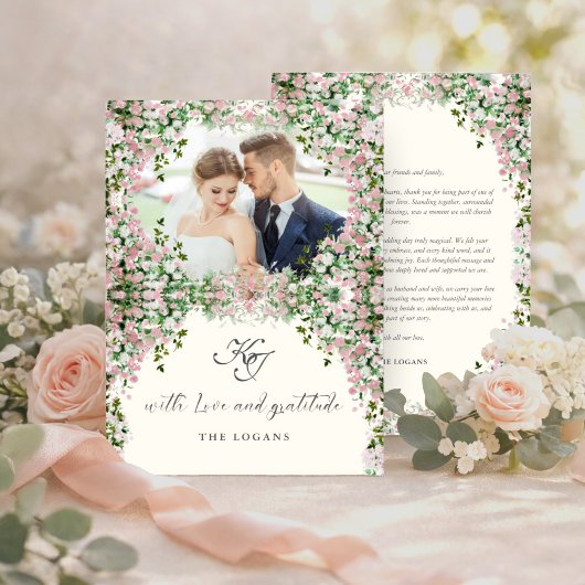 Carte De Remerciements Elegant Blush Garden Photo