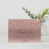 Carte De Remerciements Elégant Blush Parties scintillant rose Drithday Me (Debout devant)