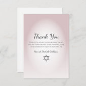 Carte De Remerciements Elegant Blush Pink Simple Bat Mitzvah (Devant / Derrière)