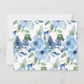 Carte De Remerciements Élégant Bohème Bulles de Brunch à l'aquarelle bleu (Dos)