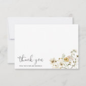 Carte De Remerciements Elegant Boho Chic Fleur sauvage Floral Future Mme. (Devant)