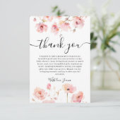 Carte De Remerciements Elégant Boho Pastel Baby shower floral rose (Debout devant)