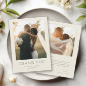 Carte De Remerciements Elegant Boho Photo Wedding