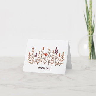 Carte De Remerciements Élégant Boho Remerciements de Mariage aux Fleurs S