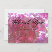 Carte De Remerciements Élégant boho rose florales fleurs hydrangées (Devant)