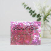 Carte De Remerciements Élégant boho rose florales fleurs hydrangées (Debout devant)